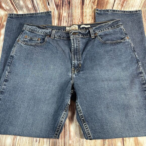 Vintage Y2K Old Navy BOOT CUT Size 16 Blue Mid Rise Jeans Denim Pants 36x31 - Picture 2 of 10